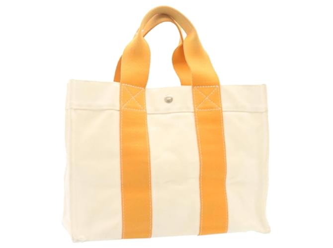 Hermès HERMES Bora Bora PM Shopper Orange Beige Baumwolle Auth ar4282  ref.335271