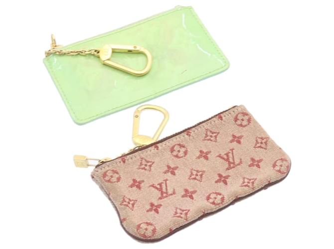 LOUIS VUITTON Mini pochette Cles con monogramma Vernis Portamonete 2Imposta  autenticazione LV4225 Rosso Verde Pelle verniciata ref.335682 - Joli Closet