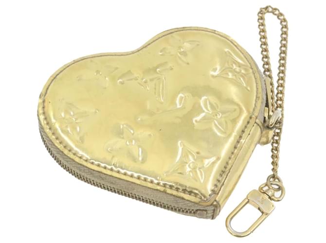 Louis Vuitton Monogram Miroir Heart Coin Purse Gold