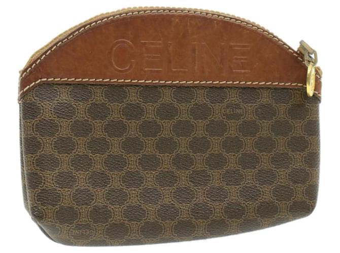 Céline CELINE Macadam PVC Leather Pouch Brown Auth 15515 Cloth  ref.335864
