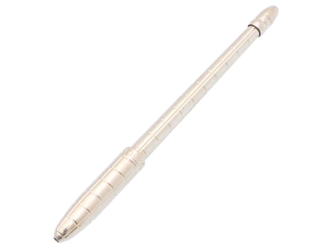 LOUIS VUITTON Ballpoint Pen Stylo Agenda Silver Tone LV Auth ki862 Silvery Metal  ref.335964
