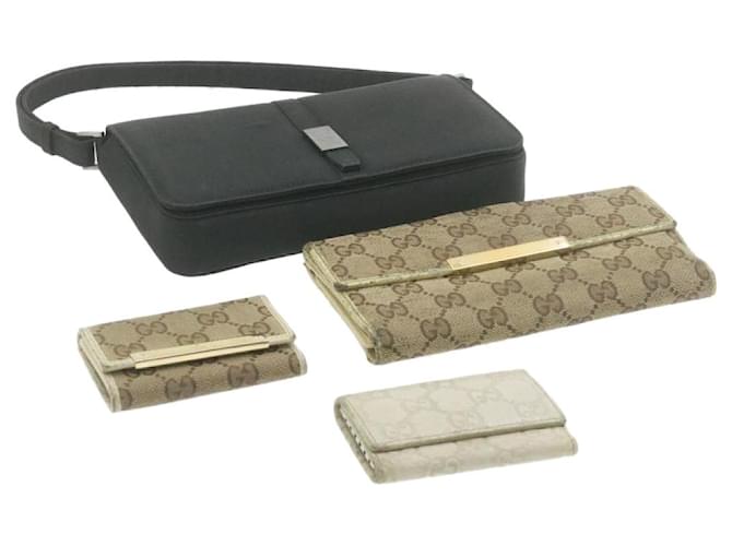 GUCCI GG Canvas Wallet Key Case Hand Pouch 4Set Beige Auth th1232 Cloth  ref.335971 - Joli Closet