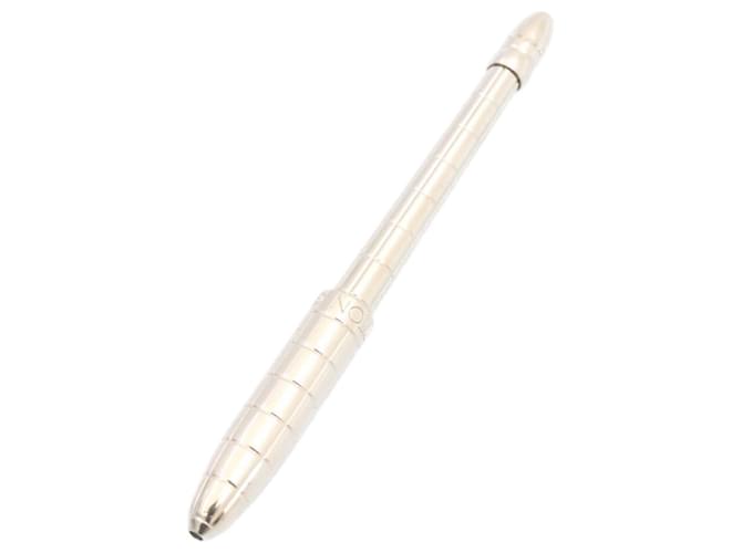 LOUIS VUITTON Ballpoint Pen Stylo Agenda Silver Tone LV Auth 23673 Silvery Metal  ref.336007