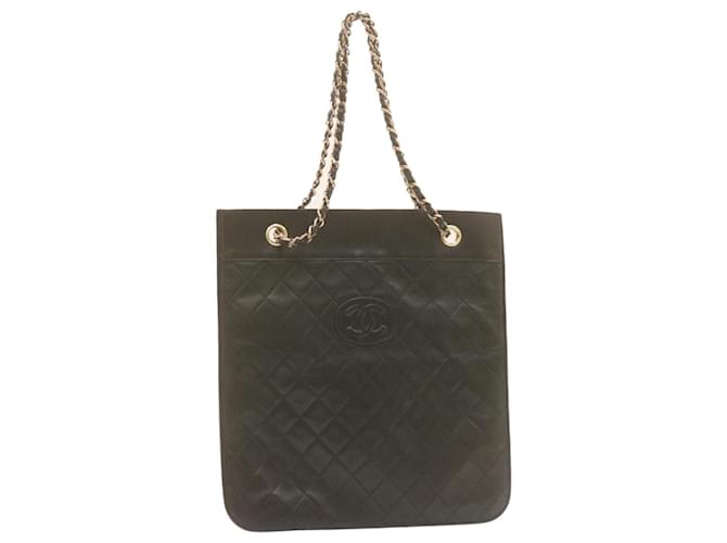 CHANEL Lamb Skin Matelasse Chain Shoulder Bag Black CC Auth gt1010 Cloth  ref.336094