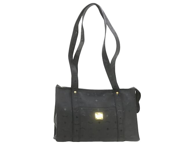 MCM PVC Leather Shoulder Bag Black Auth ar3956 Cloth  ref.336582