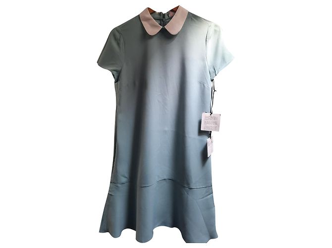 Vestido verde menta Red Valentino con cuello blanco Verde claro