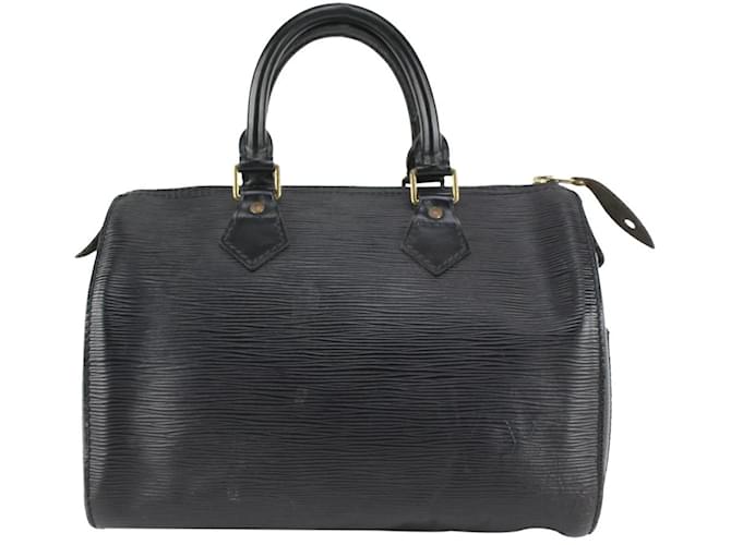 Louis Vuitton Black Epi Leather Noir Speedy 30 BORSA MM Pelle  ref.336765