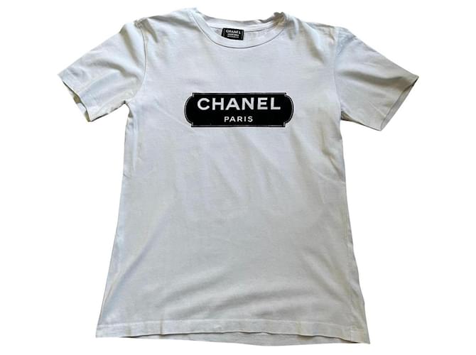 Cambon CHANEL weißes T-Shirt Baumwolle  ref.336788