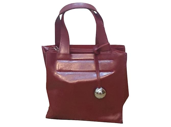 Furla mini leather bag Dark red  ref.336790