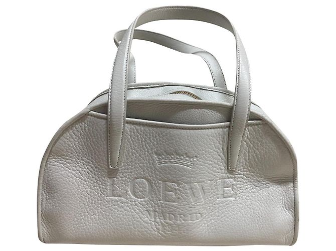 Bolsa Bowling Loewe em couro branco