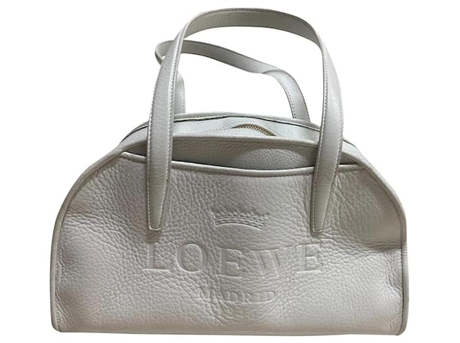 Loewe Vintage Bowling Bag White Leather  ref.336802