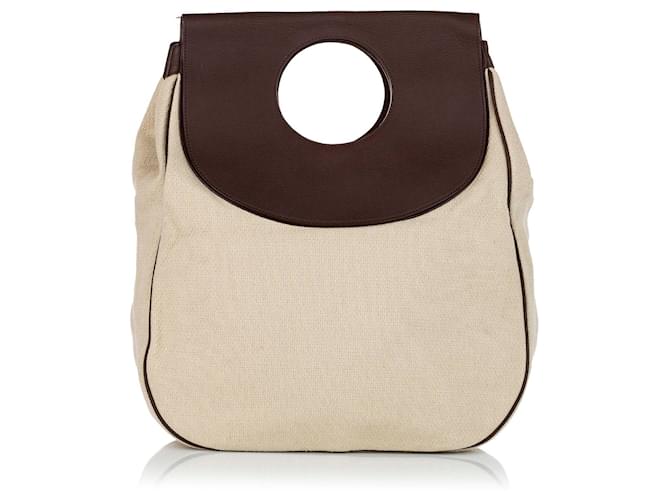 Balenciaga Brown Edition Canvas Tote Bag Beige Dark brown Leather Cloth Pony-style calfskin Cloth  ref.336876