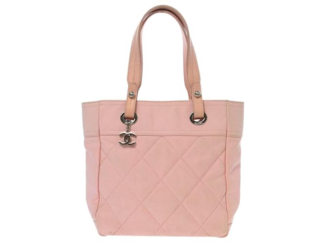 Chanel Pink Paris Biarritz PM Leather Cloth Pony-style calfskin Cloth  ref.337102
