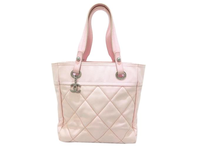 Chanel Pink Paris Biarritz PM Leather Cloth Pony-style calfskin Cloth  ref.337146