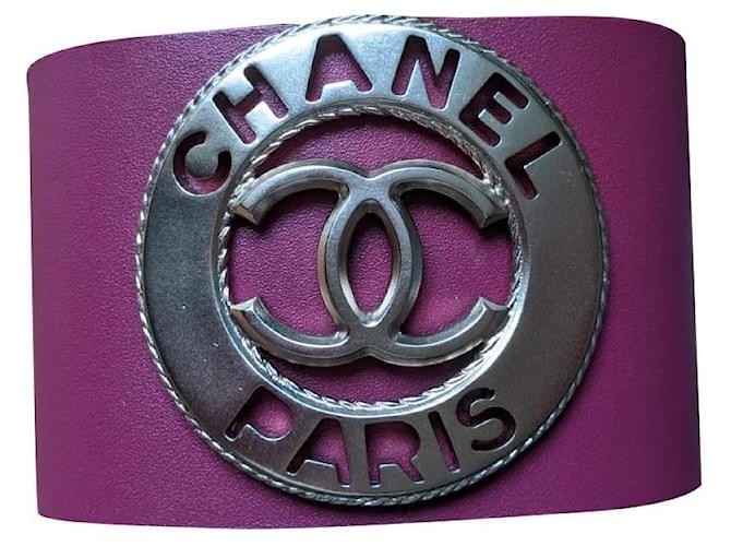 CHANEL Black Double Leather Chain Link CC Bangle Bracelet – portluxe
