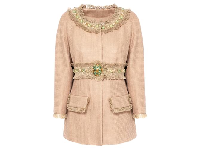 Chanel 7,8K$ Jewel  Embellished Jacket Beige Tweed  ref.337228