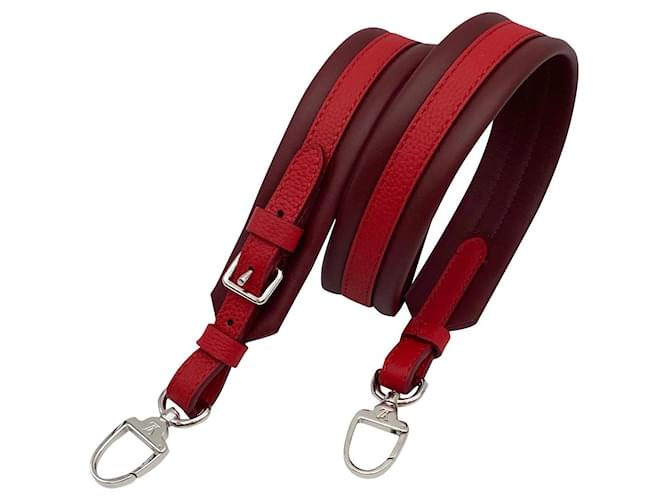 Louis Vuitton Removable shoulder strap Red / burgundy leather Dark red  ref.337303 - Joli Closet