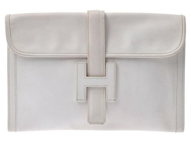 Hermès Hermes Jige Blanco Cuero  ref.337411