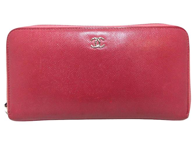 Portefeuille Chanel Cuir Rouge  ref.337501