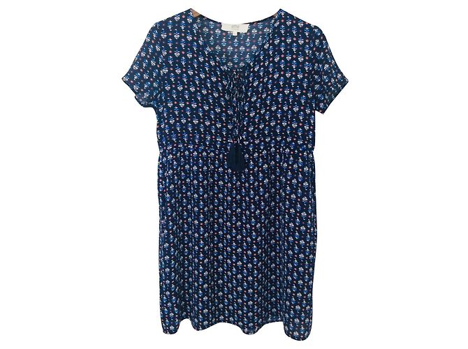 Vanessa Bruno Athe Minikleid Dunkelblau Print Viscose