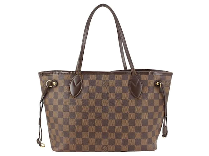 Louis Vuitton Damier Ebene Neverfull PM Tote Bag Leather  ref.337699