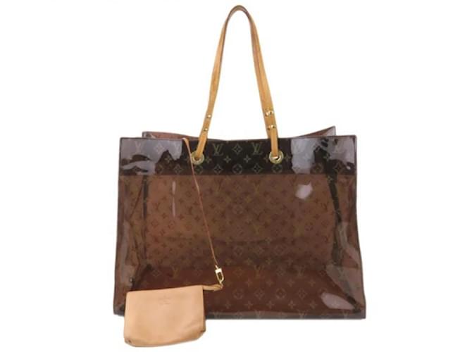 Louis Vuitton Clear Monogram Sac Cabas Cruise Ambre GM Tote Bag with Pouch  Leather ref.337731 - Joli Closet