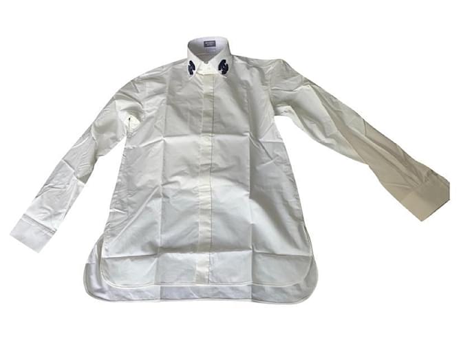 Chanel Tops Blanco Algodón