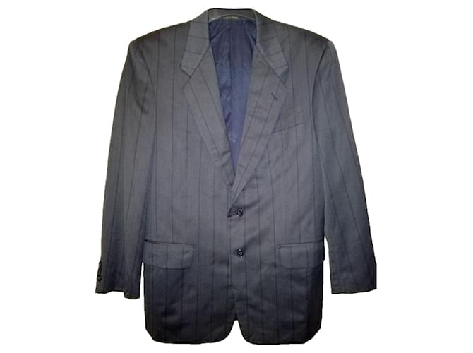 Lanvin 2 buttons fitted gray striped wool jacket Grey  ref.337761