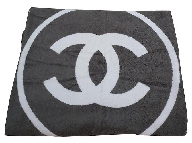 Chanel Unisex-Handtuch Weiß Grau