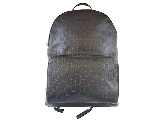 Gucci supreme backpack Black Leather  ref.337800