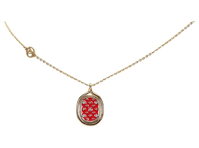 LOUIS VUITTON Necklace Collier Lady Lucky Red M64713 authentic No Signs Of  Wear