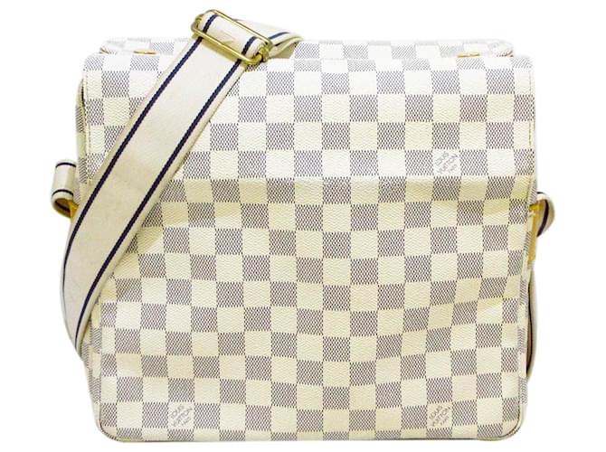 Louis Vuitton White Damier Azur Naviglio Cloth ref.337858 - Joli Closet