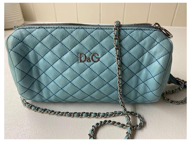 Dolce & Gabbana Dolce&Gabbana Blue Lily Glam Quilted Leather Crossbody Bag Pony-style calfskin  ref.337930
