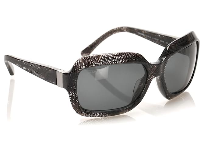 Chanel Graue runde getönte Sonnenbrille Kunststoff  ref.337970