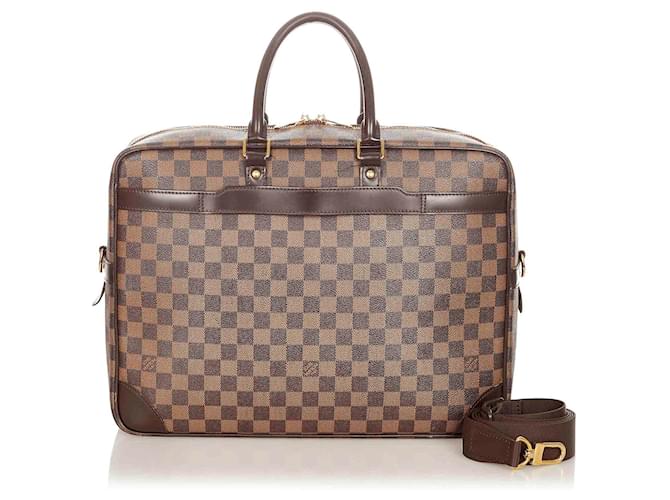 Louis Vuitton Brown Damier Ebene Porte-Documents Voyage Leather Cloth  Pony-style calfskin ref.338108 - Joli Closet