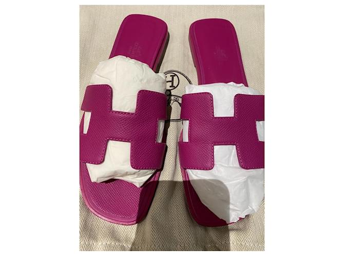 Hermès Sandals Pink Leather  ref.338248
