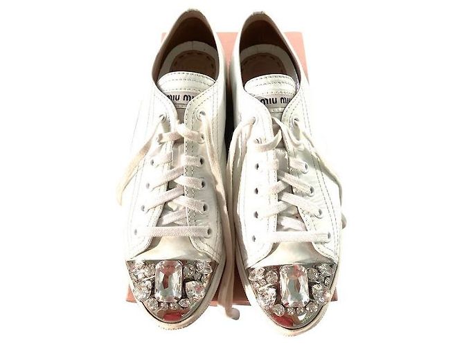 BASKETS Miu Miu BLANCHES AVEC DIAMONDS