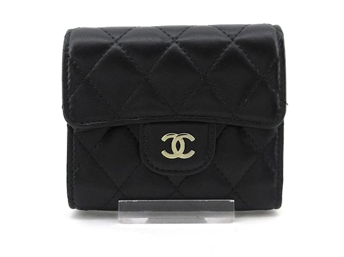 Carteira Chanel Preto Couro  ref.338466