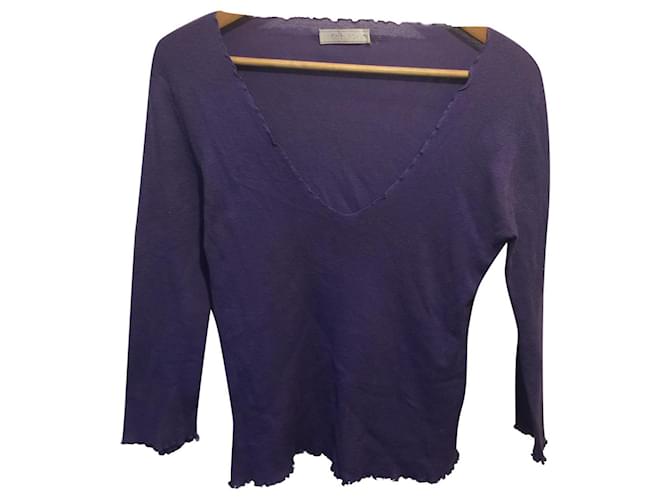 Top tricotado lilás claro Prada Roxo Algodão  ref.338490