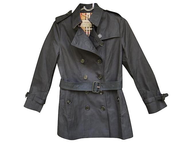 Burberry trench coat Chelsea model new condition, taille 34 Black Cotton  ref.338492
