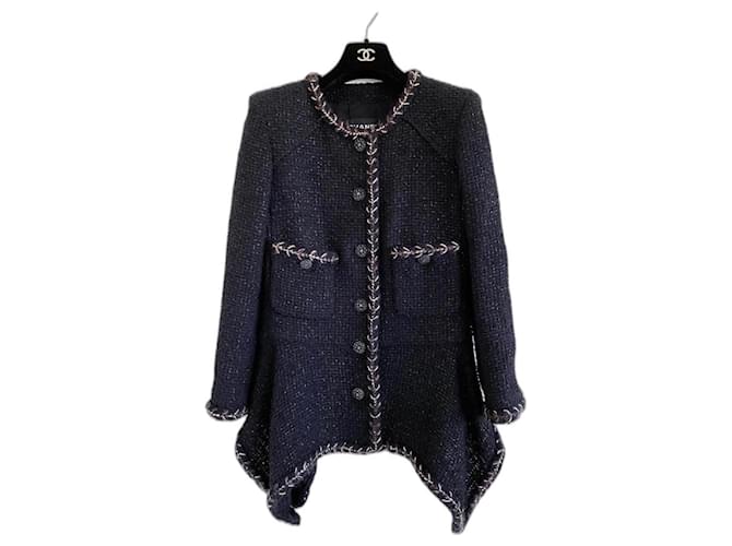 Chanel New 2019 Black tweed jacket  ref.338498