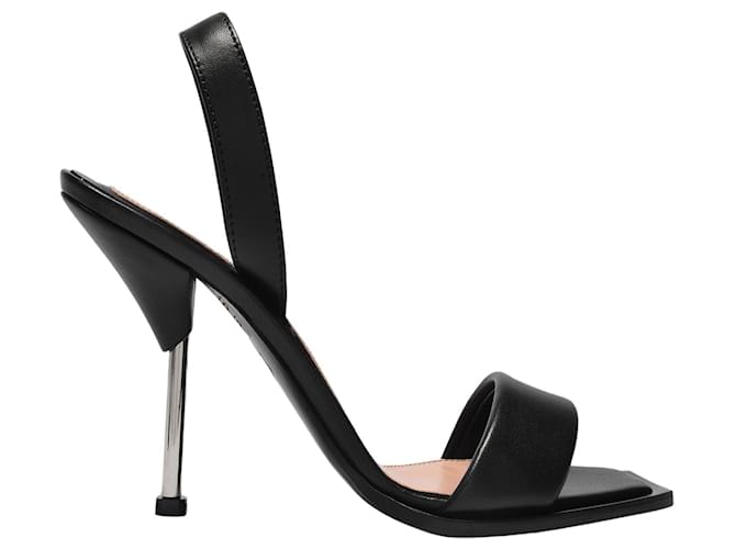Alexander Mcqueen Sandals in Black and Silver Leather  ref.338576
