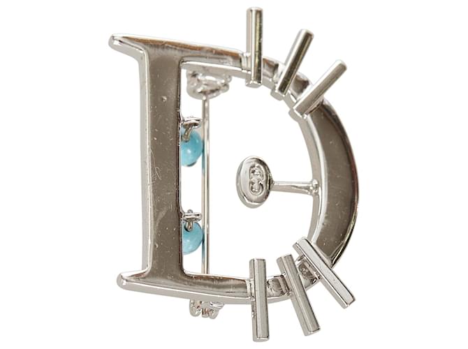 Broche Dior Silver Silver-Tom Cat Prata Azul Azul claro Metal  ref.338850