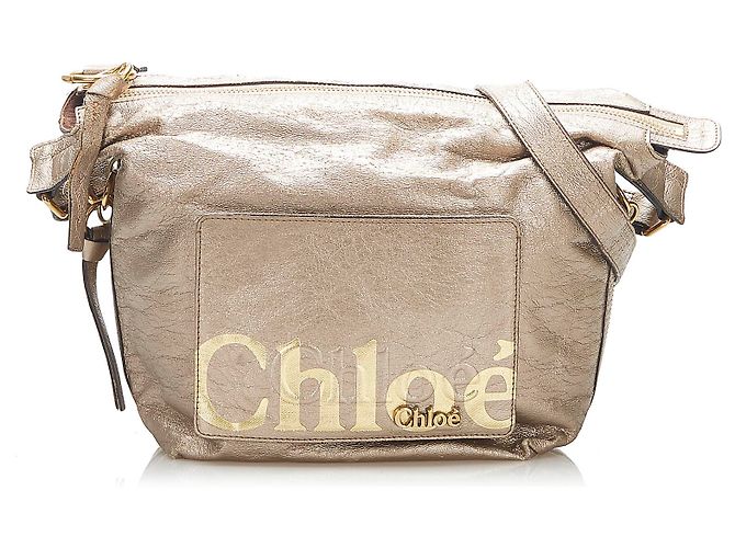 Chloé Bolsa de couro Chloe Gold Eclipse