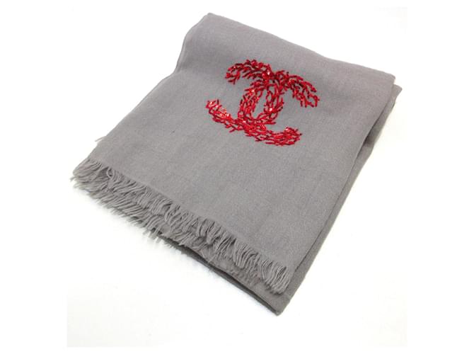 Chanel scarf Grey Wool  ref.339050