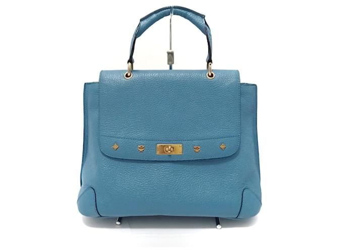 MCM Handbag Blue Leather  ref.339138