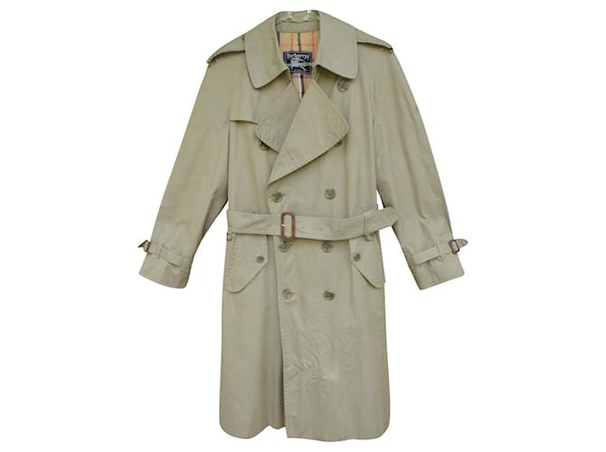 Burberry vintage seventies men s trench coat 44 Khaki Cotton ref