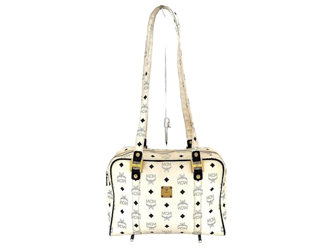 Bolso De Hombro MCM Blanco Cuero  ref.339149