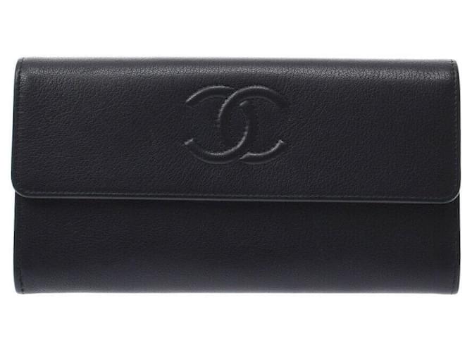 Billetera de Chanel Negro Cuero  ref.339319
