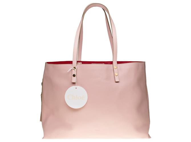 Chloé The very spacious Chloe Dilan tote bag in pink goat leather, garniture en métal doré  ref.339367